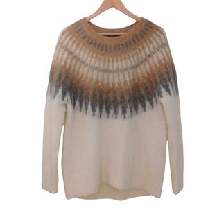 Vintage Y2K Banana Republic Fair Isle Mock Neck Alpaca Sweater Women’s Medium
